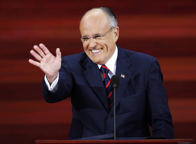 If you don't share Rudy Giuliani's views, he knows a boat you can get on. (CNS photo/Mike Segar, Reuters, from the 2008 Republican National Convention)