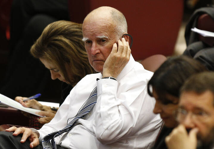 California Gov. Jerry Brown attends workshop with mayors from around the world at Vatican