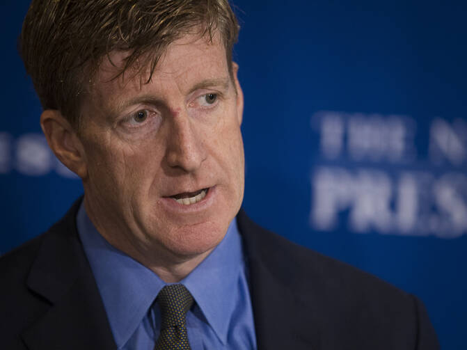 Former U.S. Rep. Patrick Kennedy, D-Rhode Island, discusses what he says are inequities in health care for people with mental illnesses Nov. 5 in Washington. (CNS photo/Tyler Orsburn)