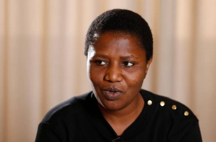 Sister Kayula Lesa from Zambia, a member of the Pontifical Commission for the Protection of Minors, speaks during an interview in Rome Sept. 12. She said in Zambia the church has taken a multitiered approach to fight abuse. 