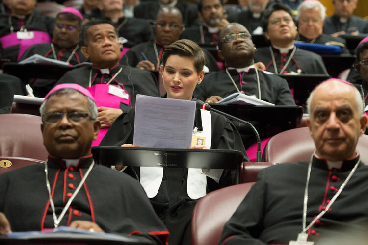Rev. Martina Viktorie Kopecká at the Synod on young people (Credit: Vatican Media)