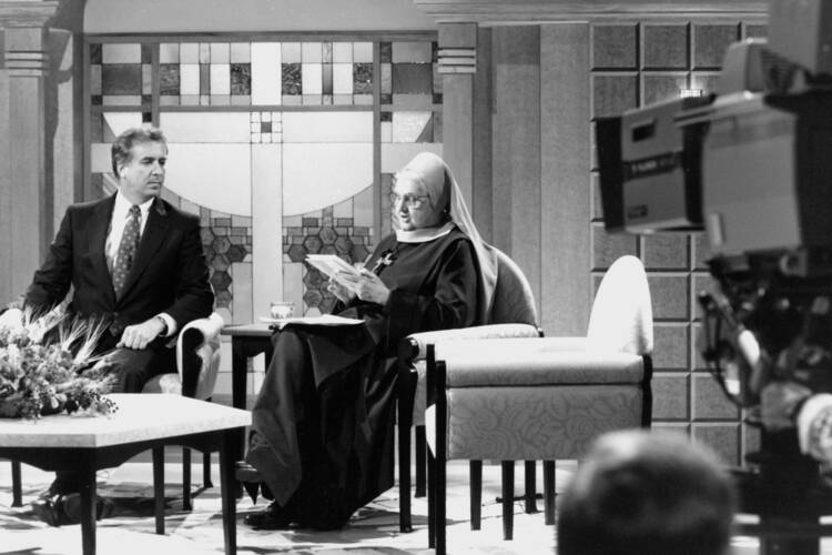Mother Angelica, founder of the Eternal Word Television Network, is pictured in a 1992 photo (CNS files). 
