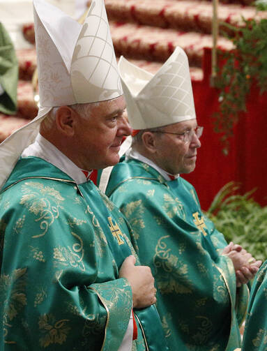 Cardinals Gerhard Muller, prefect of the Congregation for the Doctrine of the Faith, and Walter Kasper, retired president of the Pontifical Council for Promoting Christian Unity