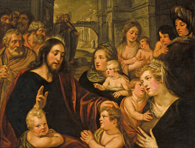 Detail of “Christ Blessing the Children,” by Artus Wolfaerts. Photo: Wikimedia Commons/bonhams
