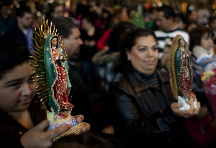Blessing statues of Our Lady of Guadalupe in Nashville