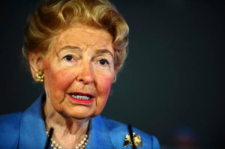 Phyllis Schlafly, 92, died Sept. 5 at her home in Ladue, Missouri, outside St. Louis, according the Eagle Forum, an organization she founded in 1975. She is pictured in a 2013 photo. (CNS photo/Mary F. Calvert, Reuters)
