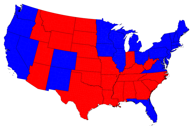 State map of the 2012 presidential election results (Image by Mark Newman, Department of Physics and Center for the Study of Complex Systems, University of Michigan)