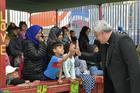 Cardinal Konrad Krajewski, the papal almoner, visits the Hope and Peace Center for refugees near the Moria refugee camp on the Greek island of Lesbos May 8, 2019. (CNS photo/Vatican Media)