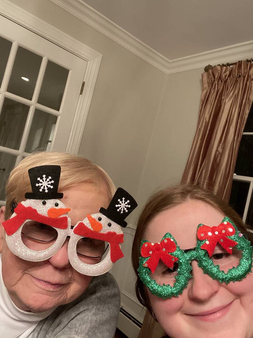 Author and her grandmother at Christmas