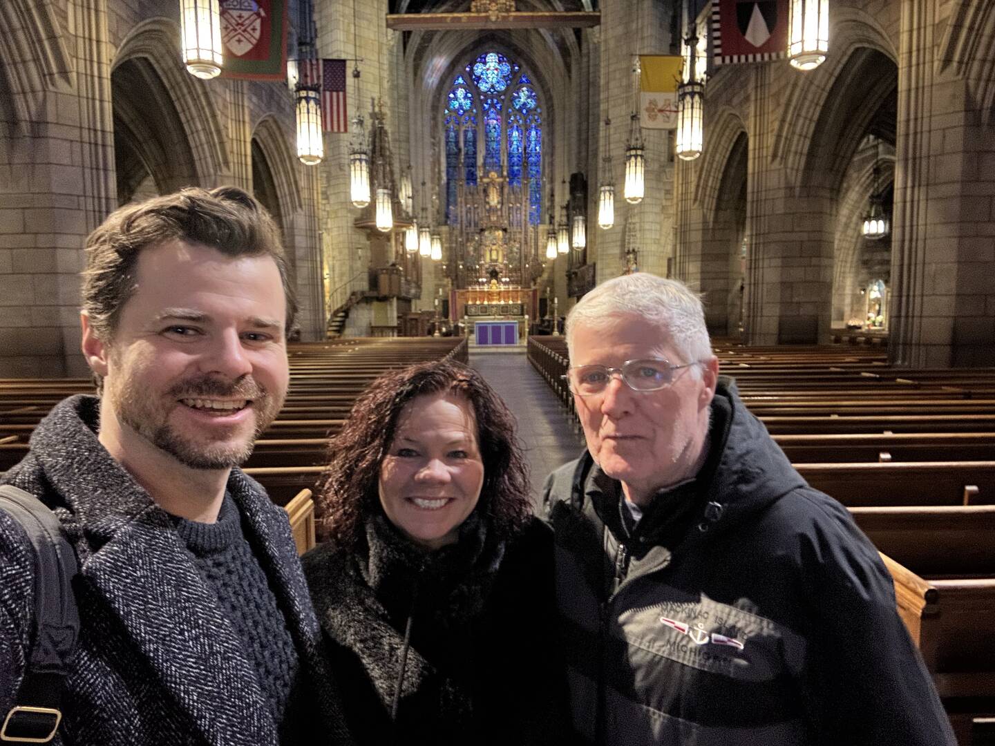 The author with relatives at Church of St. Vincent Ferrer