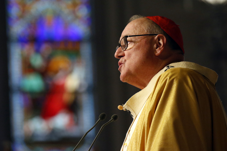 New York Cardinal Timothy M. Dolan delivers his homily during the chrism Mass at St. Patrick's Cathedral in New York City April 16, 2019. (CNS photo/Gregory A. Shemitz)