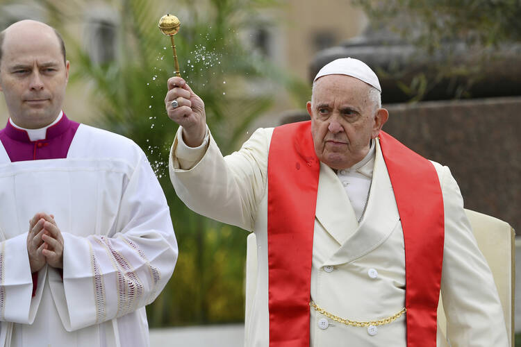Pope Francis, out of hospital, presides at Palm Sunday celebration ...