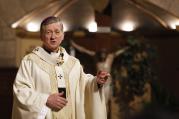  Chicago Archbishop Blase J. Cupich addresses parishioners of St. Martin de Porres Church on the city's west side during Mass May 1. (CNS photo/Karen Callaway, Catholic New World)