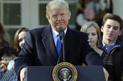 President Donald Trump addresses the 2018 March of Life from the Rose Garden of the White House in Washington. (AP Photo/Pablo Martinez Monsivais)