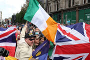 Protesters from the Republic of Ireland joined loyalists groups in anti-immigrant demonstrations that led to street violence in Belfast in early August. Photograph by Declan Roughan/Press Eye